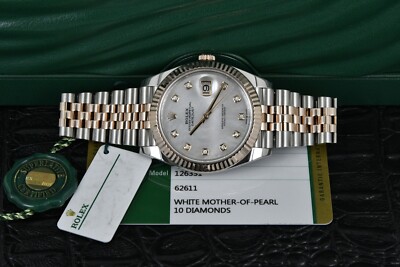Rolex Datejust 41mm 126331 Steel Rose Gold Mother of Pearl
