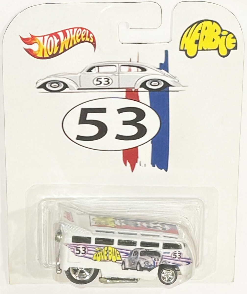 White VW DRAG BUS Custom Hot Wheels Herbie Love Bug Series w