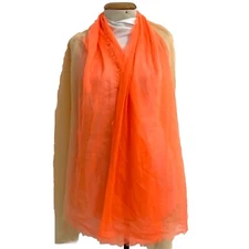 UNBRANDED CAMOUFLAGE ORANGE RECTANGLE silk scarf  46/74 in  #a26