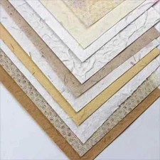Textured Handmade Paper Sheets for Crafts, A5 Thick Rough Mulberry Recycled Scra