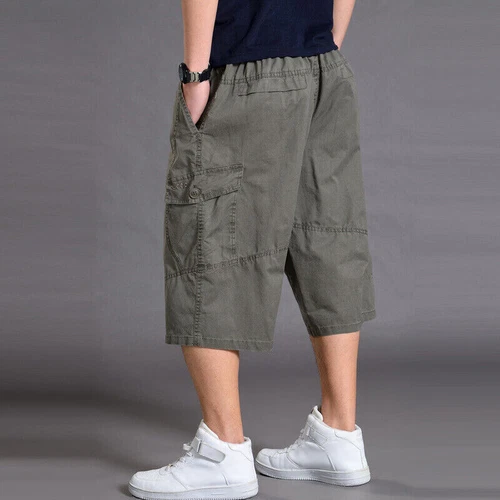 Baumwolle Herren Cargo Shorts Hose Baggy Hose Sommer Locker Oversize Freizeit Gr. - Bild 11 von 29