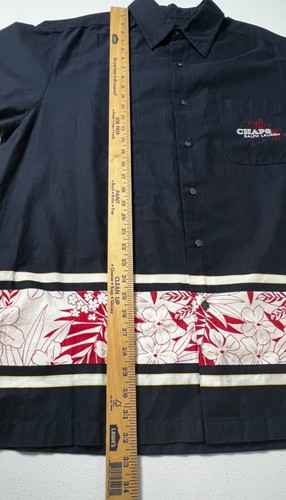 Chaps Ralph Lauren Hawaiian Shirt Mens L Navy Floral Short Sleeve Button Up NEW - Picture 15 of 16