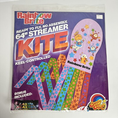 VTG 1983 Rainbow Brite 64  Streamer Kite Hallmark Original Packaging NEW NOS