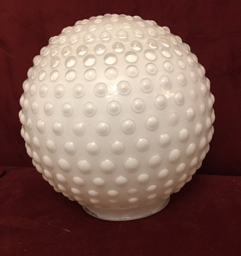 Hobnail milk glass round globe 6” tall