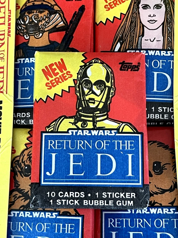 1983 TOPPS STAR WARS RETURN OF THE JEDI (Series 2) PACK 10 Cards 1 Sticker 1 Gum