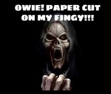 Owie! Paper Cut On My Fingy!!!! Grimm Reaper Boo Boo Refrigerator Fridge MAGNET