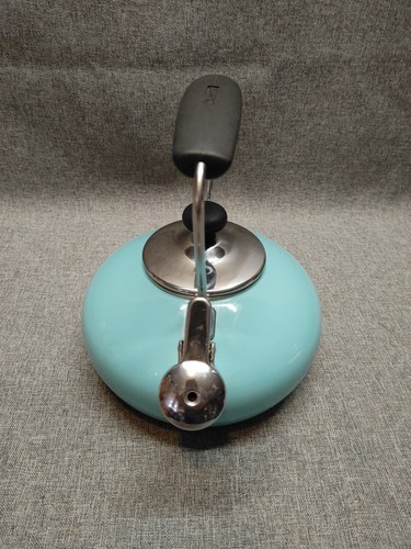Chantal Whistling Tea Kettle Aqua Blue Sea Green Enamel Steel - Picture 4 of 10