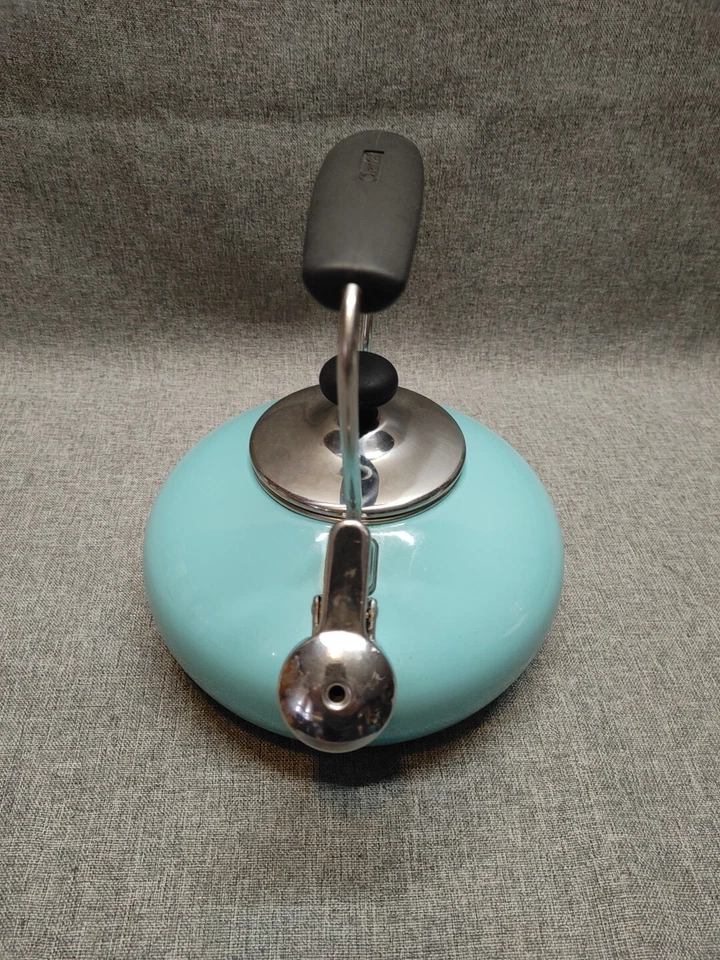 Tetera Chantal Whistling Aqua Blue Sea Green esmalte acero Foto 4 de 4