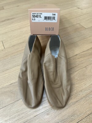 BNIB Bloch Tan Super Jazz Leather Shoes 6.5 B Adult S0401L