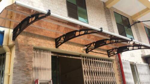 CANOFIX 1500x4500mm DIY Puerta Canopy Policarbonato Voladizo Porche Patio Pasarela - Imagen 4 de 11