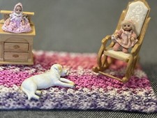 Puppenhaus 12. Maßstab großer Schlafzimmer Teppich