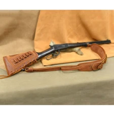 Leather Rifle Buttstock Cheek Rest Ammo Holder + Sling .308 .22MAG 12GA.30-30