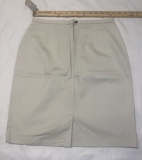 Vintage 90s Talbots Pencil Skirt Khaki 8P Back Zipped Back Slit Knee Length NWT