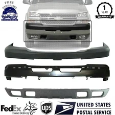 Front Bumper + Up Cover + Valance For 03-06 Chevrolet Silverado 2500HD 3500