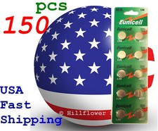 150 pcs AG13 LR44 TopU LR1154 G13 357A Card Heavy Duty 1.5V Alkaline Battery
