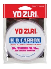 Yo-Zuri HD Carbon Disappearing Pink 30 Yards Fluorocarbon Leader Assorted Weight