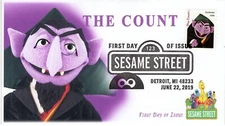 AO- 5394F-2, 2019, Sesame Street  Add-on Cover, First Day Cover, Pictorial Postm