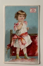 ca 1880s Victorian Trade Card James Pyle's Pearline Soap little girl on chair