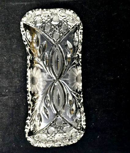 ANTIGUO PLATO CRISTAL CORTE CRISTAL SABOR DISEÑO FLORAL TRANSPARENTE PLATO SIERRA 12 - Imagen 9 de 11