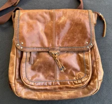 The Sak Ventura Brown Distressed Leather Convertible Crossbody Backpack Handbag