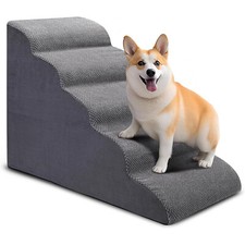 Dog Stairs for High Beds 5-Step Dog for Small Dogs and Cats Curved J7K0