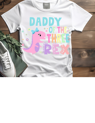Handmade Three Rex Birthday T Shirt Matching Family Shirts Party Favors  Birthday