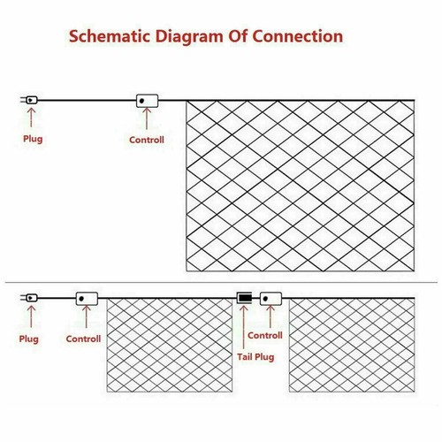 LED String Fairy Lights Curtain Net Mesh Waterproof Christmas Tree Party Outdoor - Picture 9 of 18