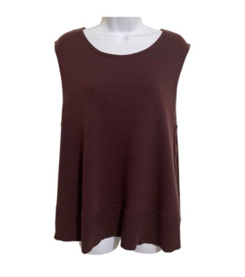 Lilith Womens Burgundy Red Sleeveless Top Trapezoid Wool Medium