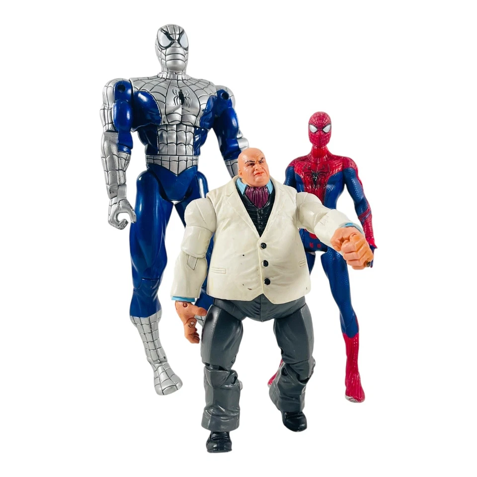 Marvel Spiderman 3pc Action Figure Lot Spider-Man & Kingpin Legends White Suit - Image 2 of 4