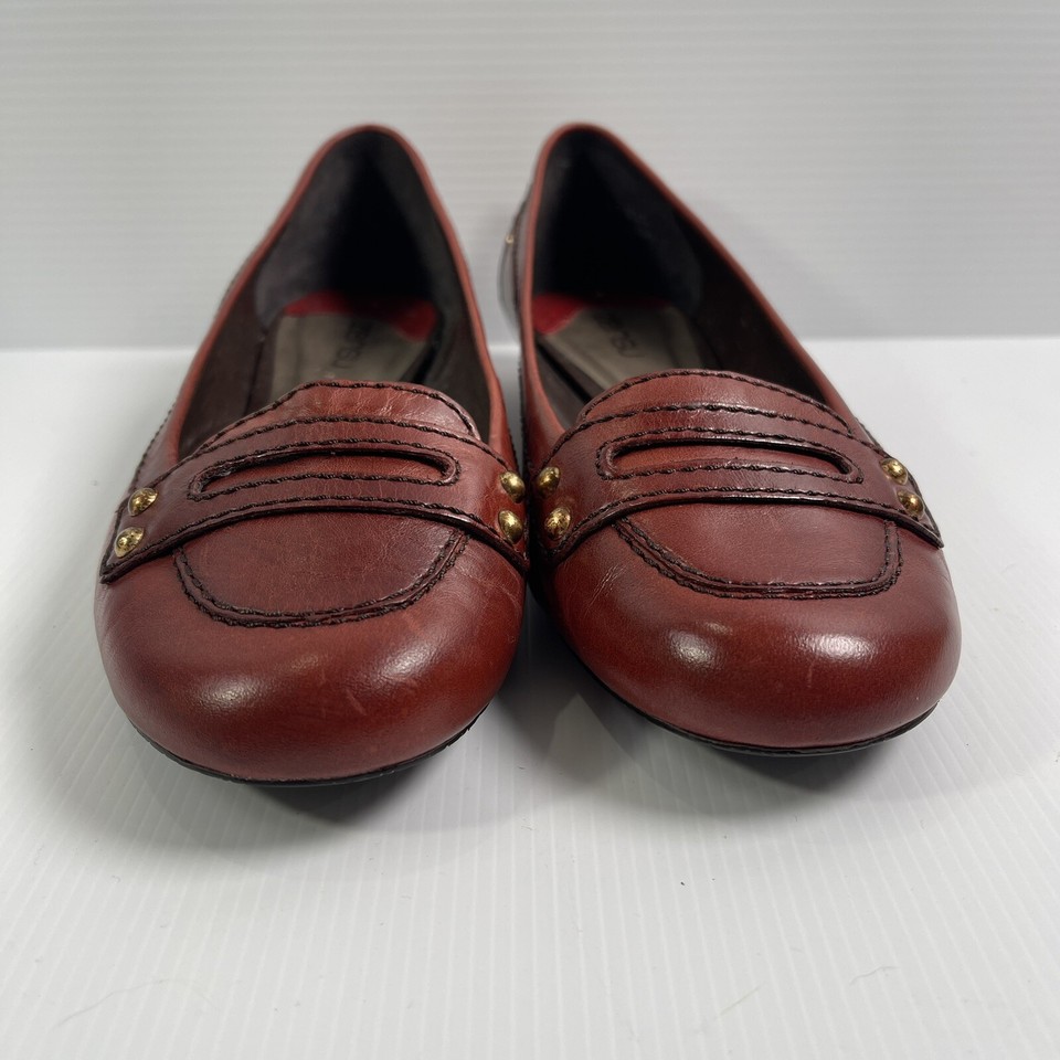 Zensu Ladies Flats Size 8AU 6UK Red Leather Atlantis In A Box Shoes