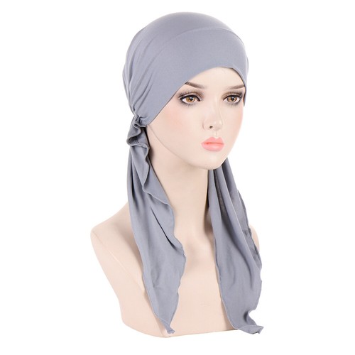Gorra de quimioterapia preatada con hiyab para mujer sombreros musulmanes para pérdida de cabello pañuelo gorro turbante gorra - Imagen 42 de 46