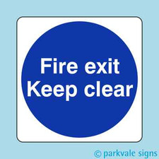 Fire Exit Keep Clear Sign