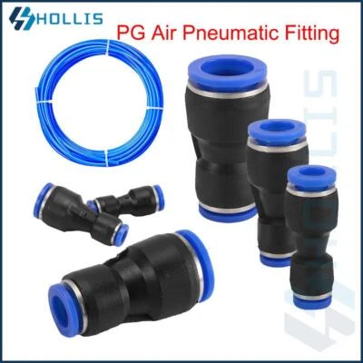 PG Air Pneumatic Fitting Hose Tube Straight Reducer Quick Connector 4/6/8/10/12