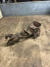 Antique Old Rare Horse  Buggy Wagon Carriage Wheels Cast Iron Toys Parts USA