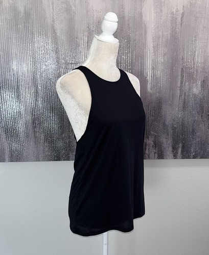 Fabletics Solid Black Performance Active Tank Workout Top Logo Strap Racerback S - Bild 7 von 12