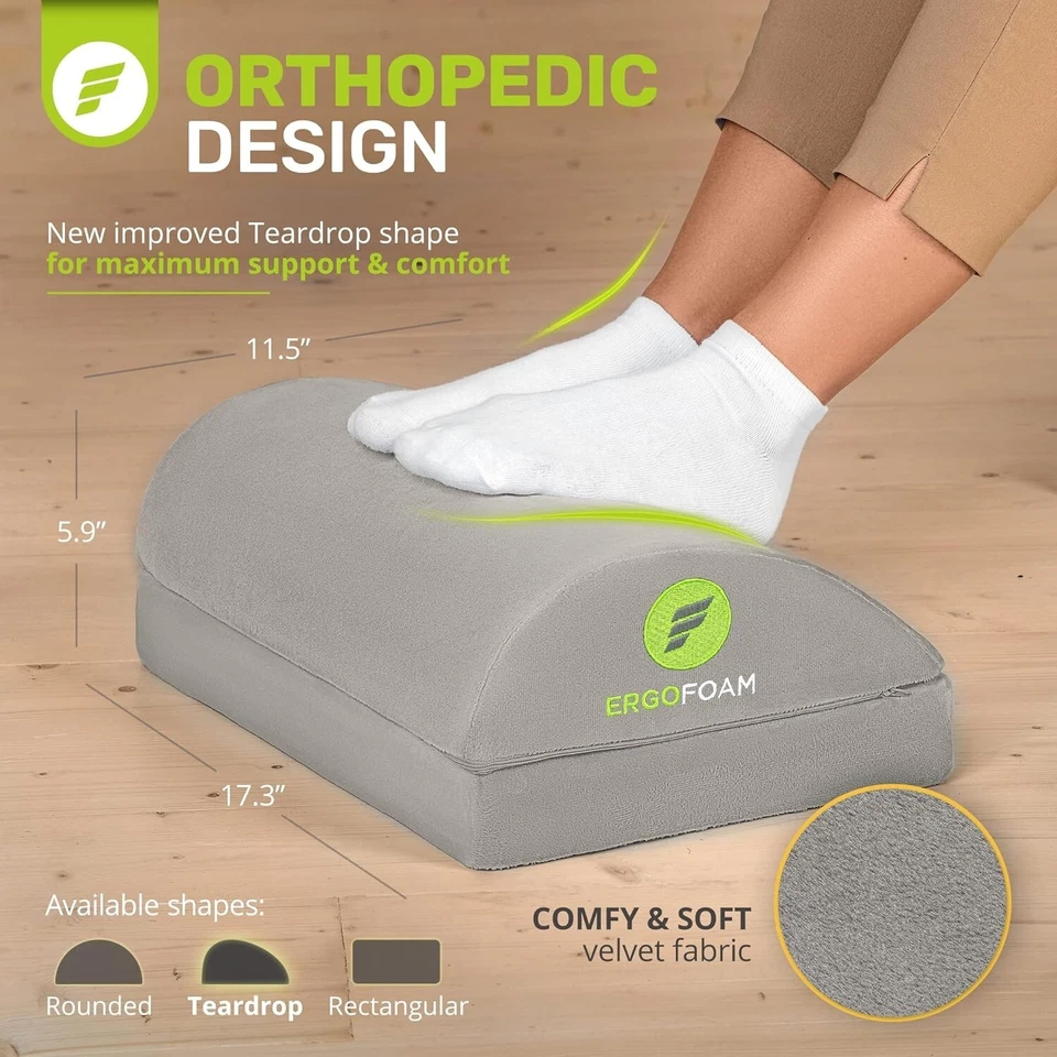 ErgoFoam Adjustable Foot Rest | Soft Ergonomic Desk Support for Back & Knee Pain - Image 3 of 4