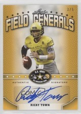 2015 Leaf US Army All-American Bowl Field Generals Gold 3/5 Ricky Town Auto 0b2