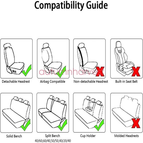 For Lincoln Car 5-Seat Covers Full Set Faux Waterproof Cushion Protector Red - Picture 8 of 9