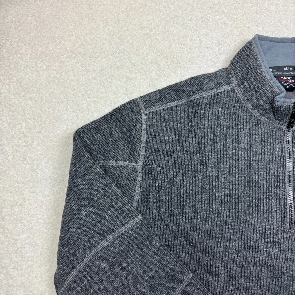 Kuhl Thermo Kore 1/4 Zip Sweater Men's Size XL Gray Pullover Fleece Lined Wool - Image 2 of 4