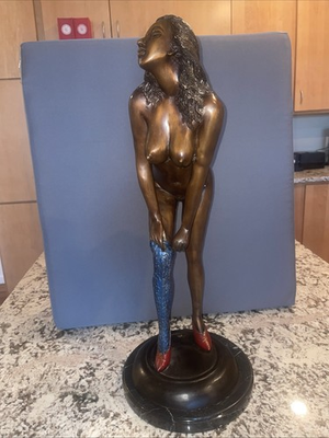 #ad #ad Bronze 22.5” Statue Nude Woman by Collett $899.99