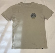 Quiksilver Beige Graphic T-Shirt Board Shorts 1969 Logo Size LG