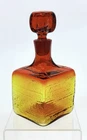 Blenko Handmade Glass 6224S Bark Decanter in Tangerine Wayne Husted Design