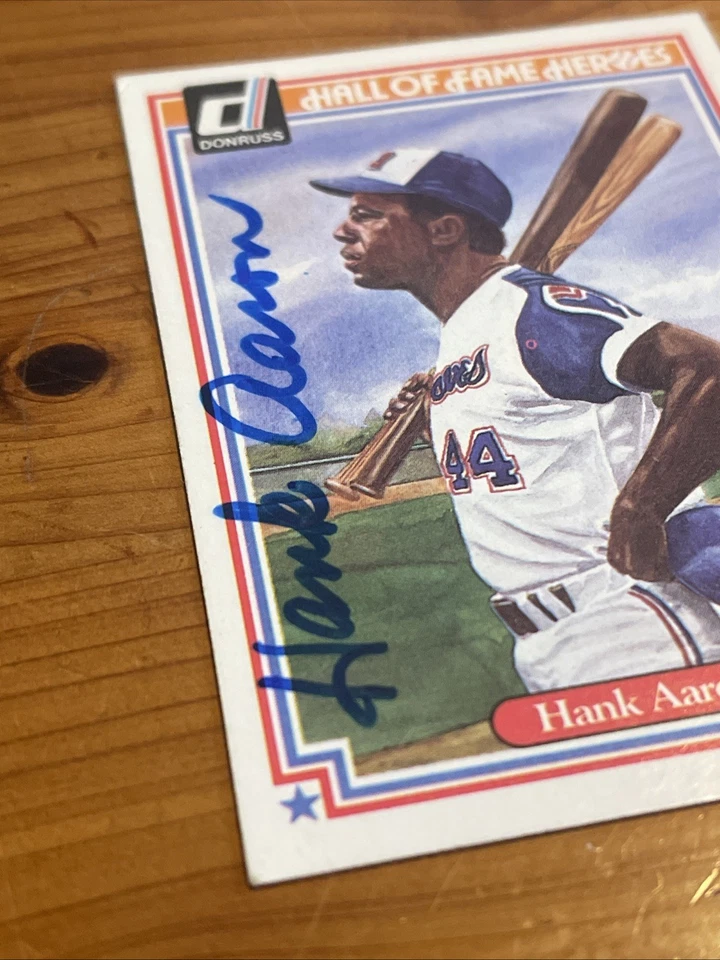 Tarjetas autógrafas 1983 Donruss Salón de la Fama Héroes Hank Aaron. (SIN CERTIFICADO DE AUTENTICIDAD) Foto 2 de 4