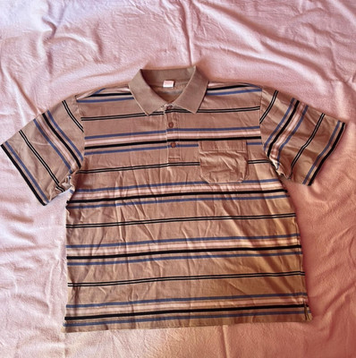 AproductZ T-Shirt, Herren, Gr. 48 / 50, Beige gestreift, mit Kragen