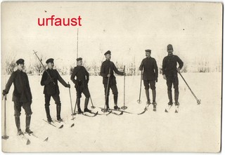 German and Austrian WWI Snow Shoe Soldiers Ski Photo 1917