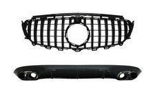 Diffusor f&uuml;r Mercedes E C238 AMG Linie 16+ E53 GT-R Look Auspuff Gitter