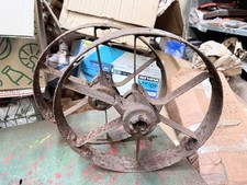 Vintage Steel Wagon/ Cart Wheels 14 Diameter x 2 in thick Pair