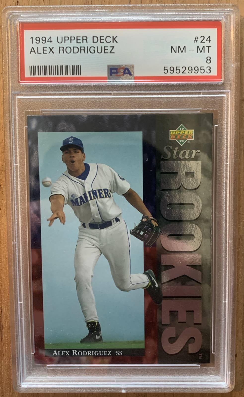 1994 Upper Deck Alex Rodriguez Star Rookies #24 PSA 8