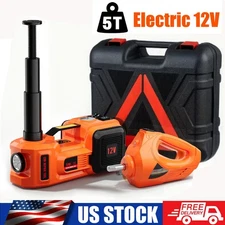 Electric Car Jack 5 Ton 12V Hydraulic Floor Jack Kit w/Electric Impact Wrench