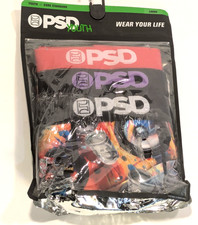 PSD Boys Youth Boxer Brief Underwear 3-Pack L Multicolor  *Damaged Package*